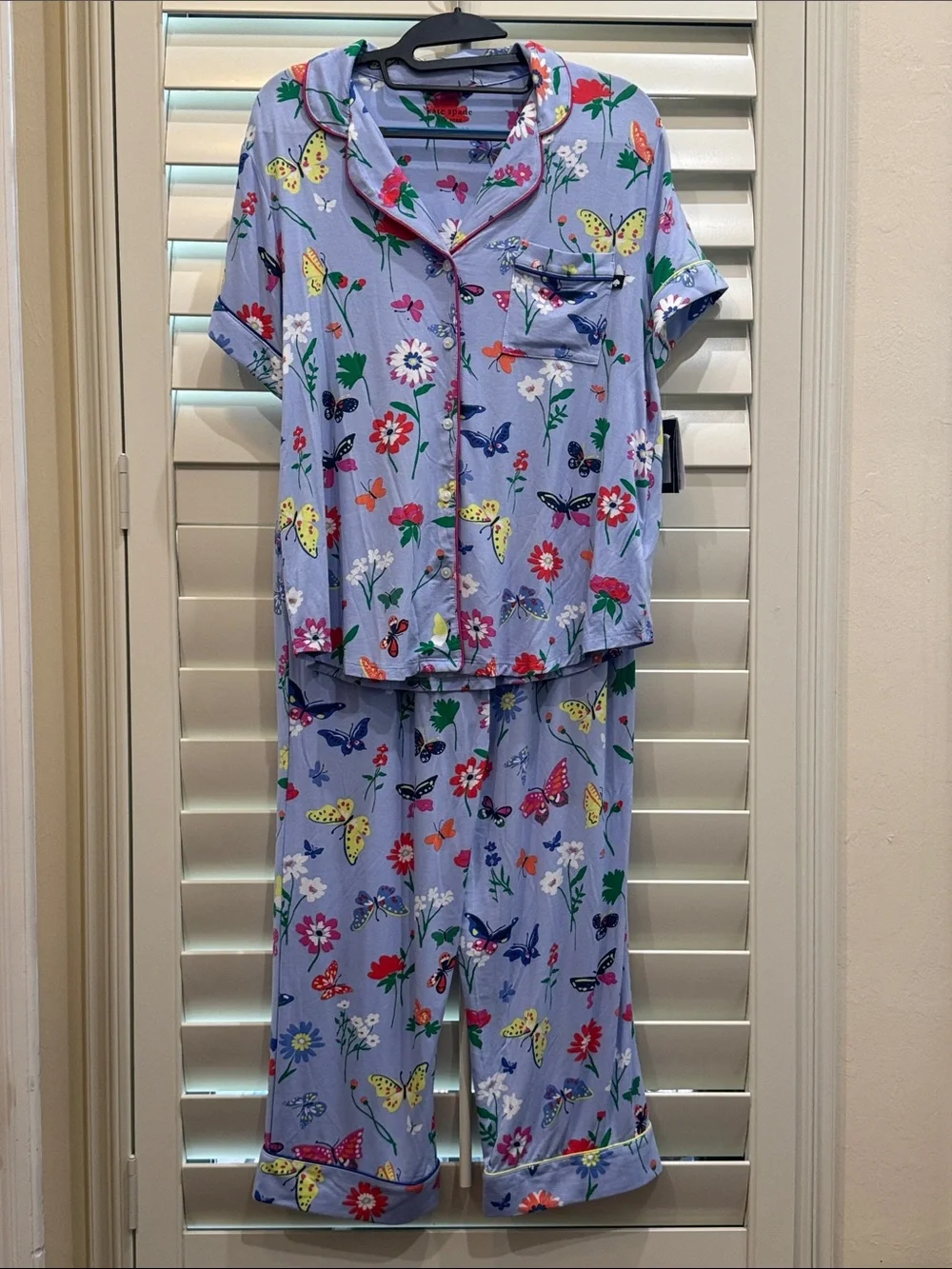 kate spade Lavender Butterfly & Floral Pajama Set